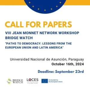 Chamada aberta para artigos: VIII Jean Monnet Network Workshop